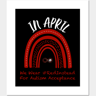 Red Instead for Autism Acceptance Posters and Art